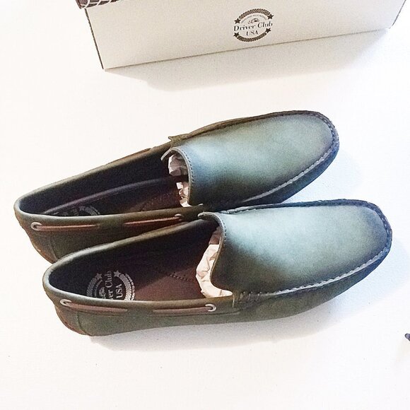 NIB Green Suede Nobuck Moccasin  Loafers 8 or 10.5 MSRP $119 - Picture 1 of 15
